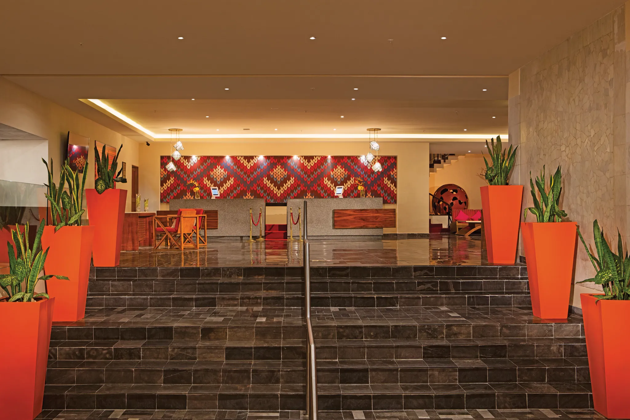 Modern lobby interior at Sunscape Puerto Vallarta Resort & Spa featuring a spacious reception area with contemporary décor.